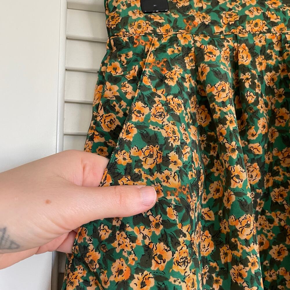Vintage 90s High Rise Flowy Floral Satin Pull On Shorts 30 Twee Cottagecore Boho - Picture 5 of 6